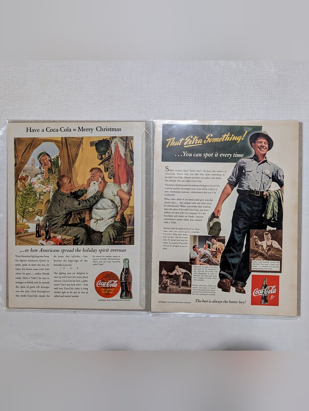Coca-Cola Original Magazine Ads Set of 2/ Victor RCA Records  Dextrose Sugar Ads